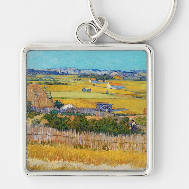 Vincent van Gogh - Ernte bei La Crau Schlüsselanhänger (Vorne)