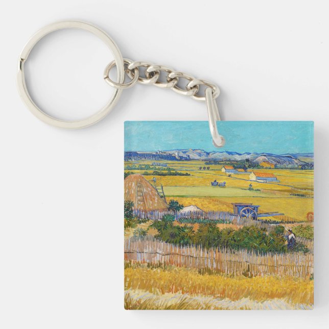 Vincent van Gogh - Ernte bei La Crau Schlüsselanhänger (Vorderseite)