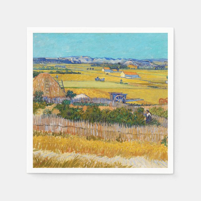 Vincent van Gogh - Ernte bei La Crau Serviette (Vorderseite)