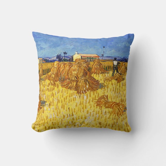 Vincent van Gogh - Ernte in der Provence Kissen (Vorderseite)