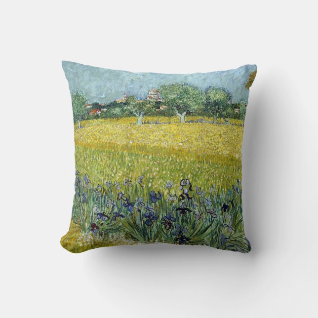 Vincent van Gogh Feld der Blume bei Arles Kissen (Vorderseite)