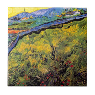Vincent Van Gogh - Feld mit jungem Weizen Fliese