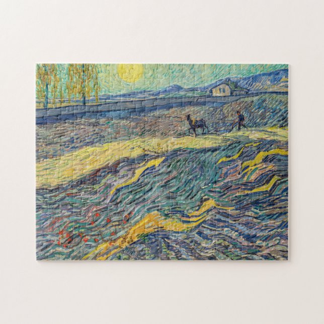 Vincent van Gogh - Feld mit pflügenden Bauern (Horizontal)