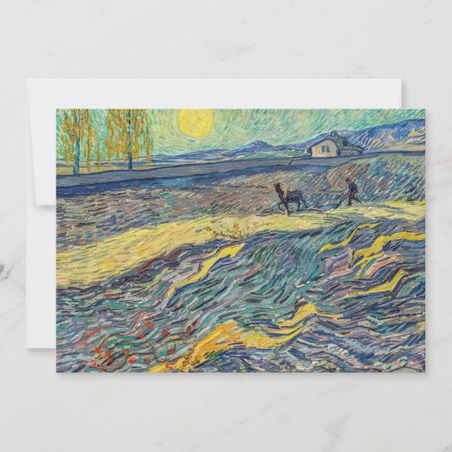 Vincent van Gogh - Feld mit pflügenden Bauern Einladung (Vorderseite)