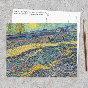 Vincent van Gogh - Feld mit pflügenden Bauern Postkarte