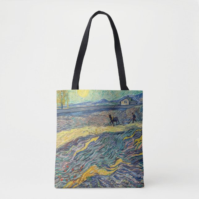 Vincent van Gogh - Feld mit pflügenden Bauern Tasche (Vorderseite)
