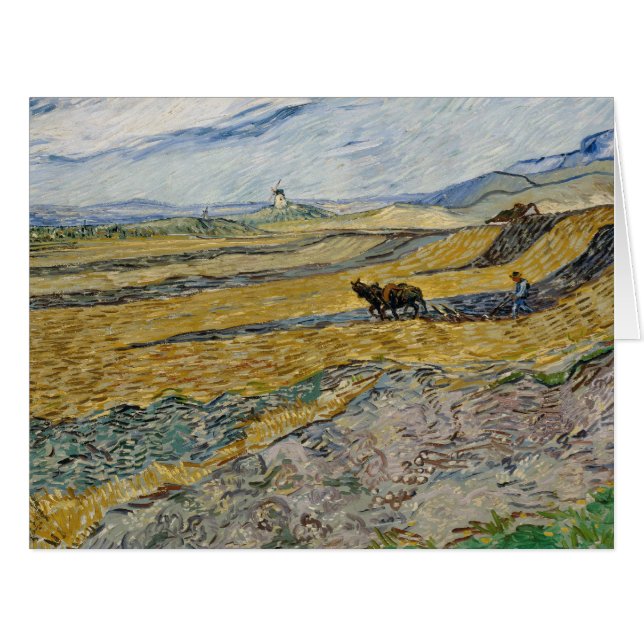 Vincent Van Gogh, Feld mit Plowman (Vorderseite (Horizontal))