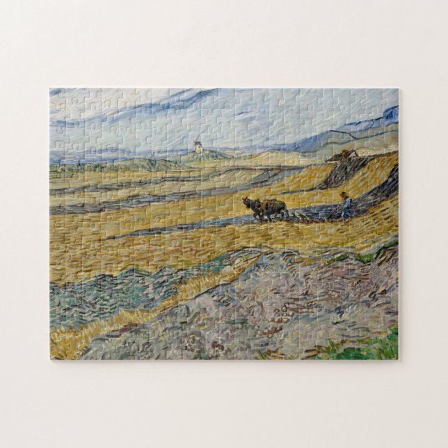 Vincent Van Gogh, Feld mit Plowman (Horizontal)
