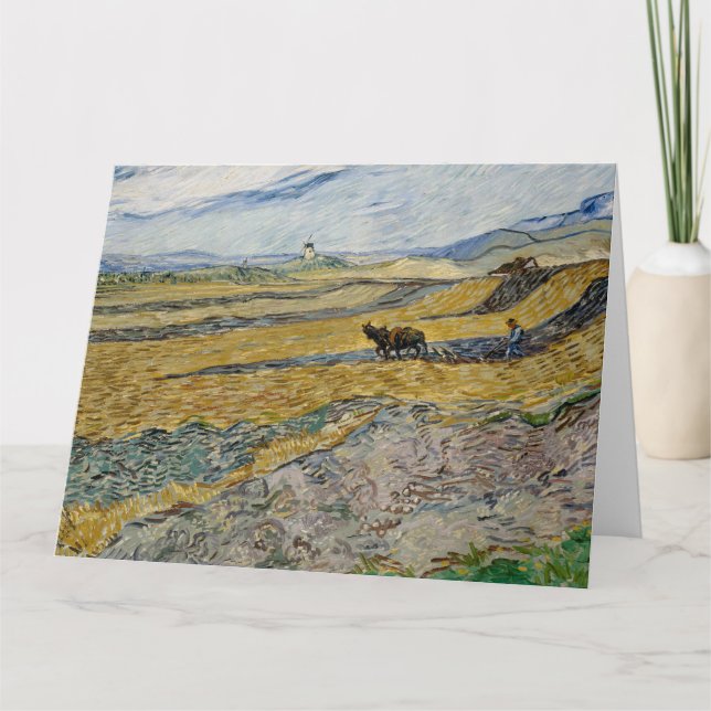 Vincent Van Gogh, Feld mit Plowman Karte (Vorderseite)