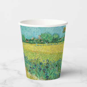 Vincent van Gogh - Feld mit Schwertlilien bei Arle Pappbecher