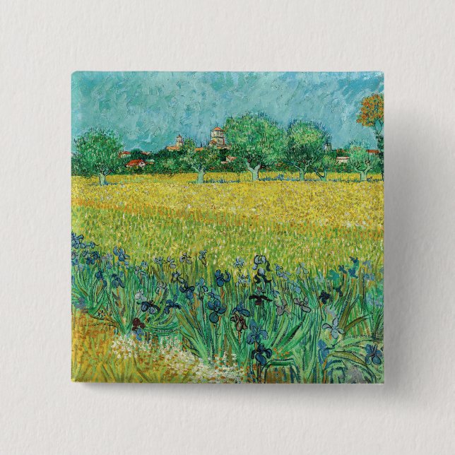 Vincent van Gogh - Field with Irises near Arles Button (Vorderseite)