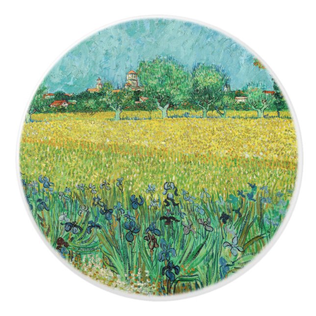 Vincent van Gogh - Field with Irises near Arles Keramikknauf (Vorderseite)
