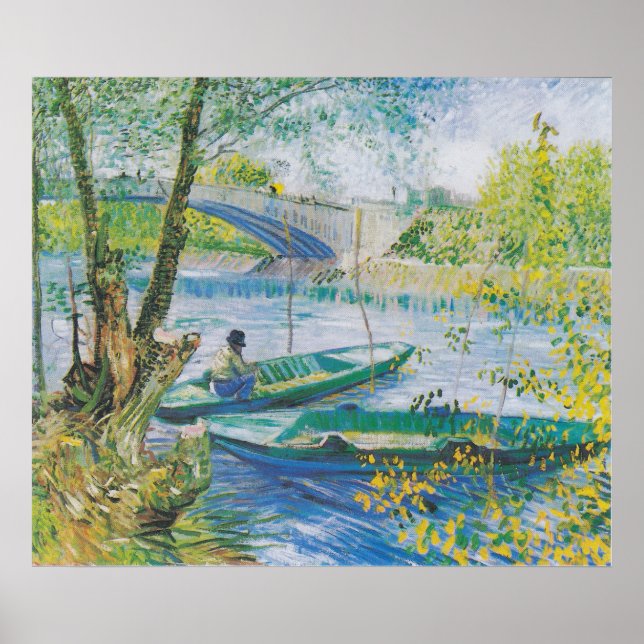 Vincent van Gogh Fischen im Frühling, der Pont Poster (Vorne)
