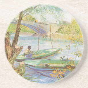 Vincent van Gogh Fischen im Frühling, Pont de Clic Sandstein Untersetzer