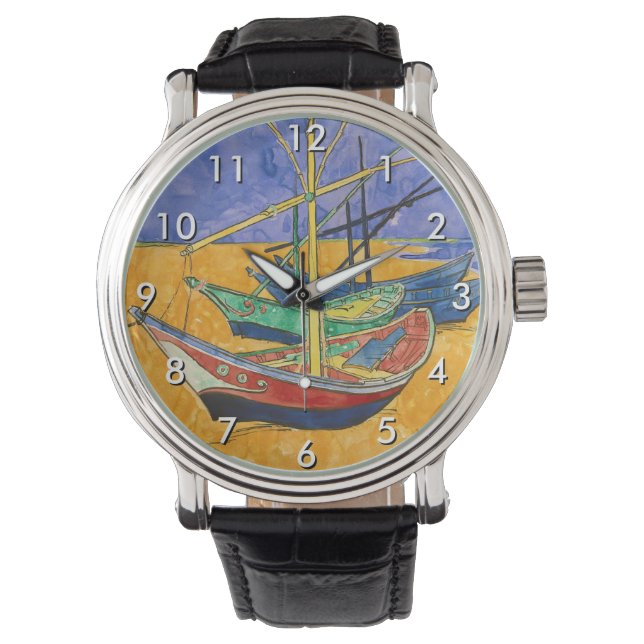 Vincent van Gogh - Fischerboote am Strand Armbanduhr (Vorderseite)