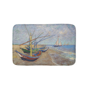 Vincent van Gogh - Fischerboote am Strand Badematte