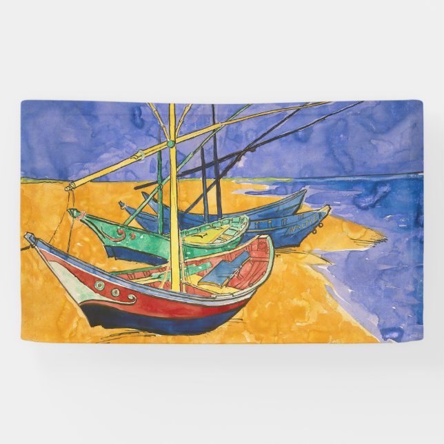 Vincent van Gogh - Fischerboote am Strand Banner (Horizontal)