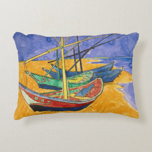 Vincent van Gogh - Fischerboote am Strand Dekokissen
