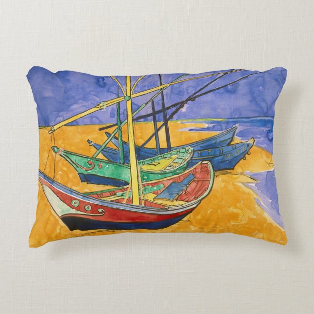 Vincent van Gogh - Fischerboote am Strand Dekokissen (Vorderseite)