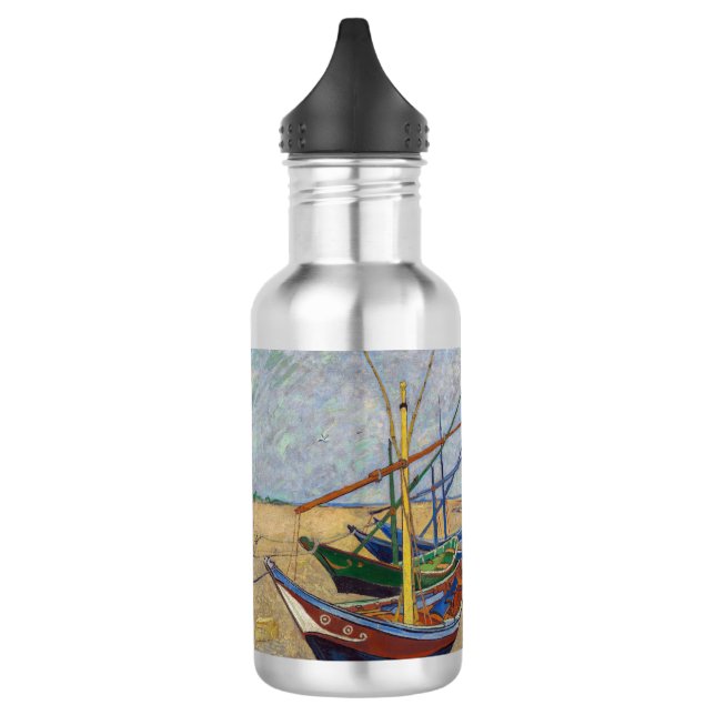 Vincent van Gogh - Fischerboote am Strand Edelstahlflasche (Links)