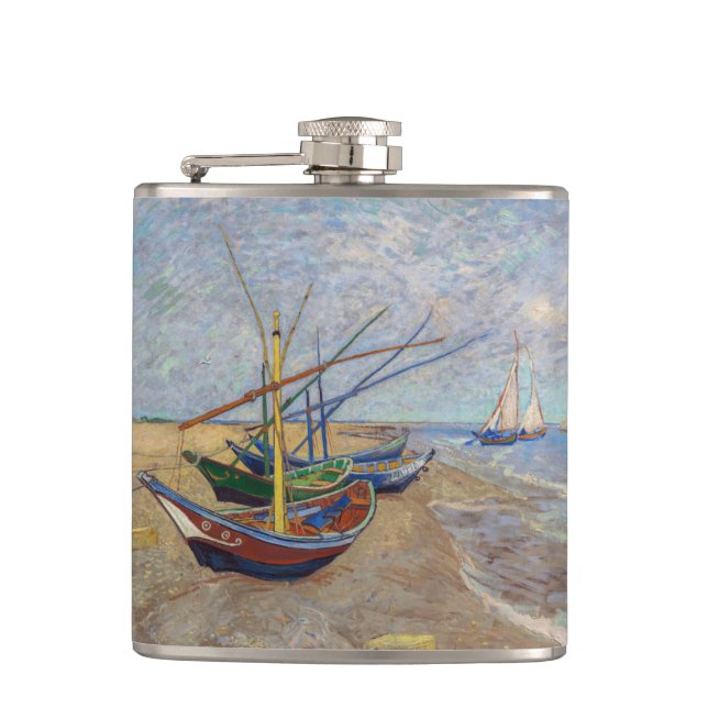 Vincent van Gogh - Fischerboote am Strand Flachmann (Vorderseite)
