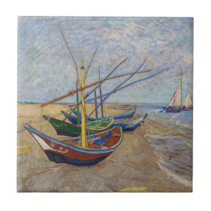 Vincent van Gogh - Fischerboote am Strand Fliese