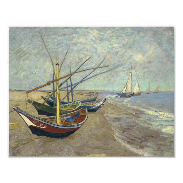 Vincent van Gogh - Fischerboote am Strand Fotodruck (Vorne)
