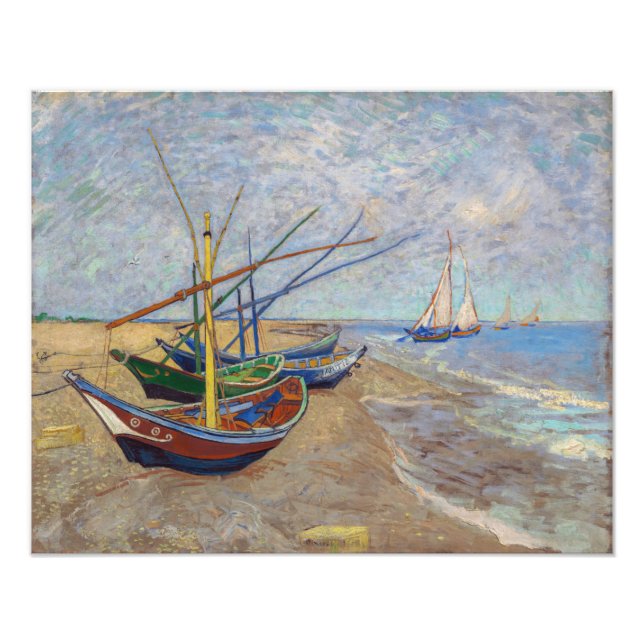 Vincent van Gogh - Fischerboote am Strand Fotodruck (Vorne)