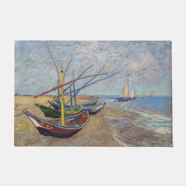 Vincent van Gogh - Fischerboote am Strand Fußmatte (Vorderseite)