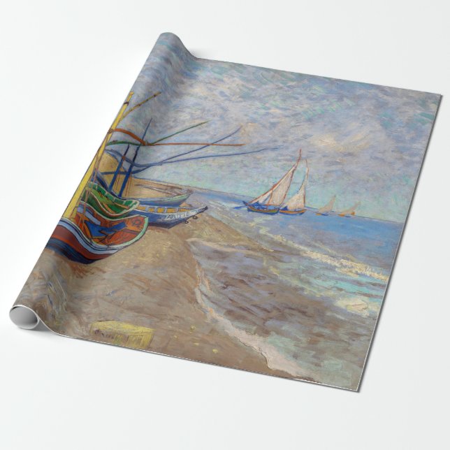 Vincent van Gogh - Fischerboote am Strand Geschenkpapier (Ungerollt)