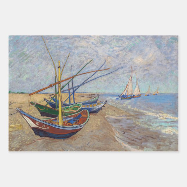 Vincent van Gogh - Fischerboote am Strand Geschenkpapier Set (Vorderseite)