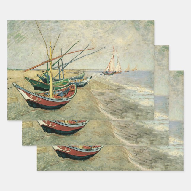 Vincent van Gogh - Fischerboote am Strand Geschenkpapier Set (Set)