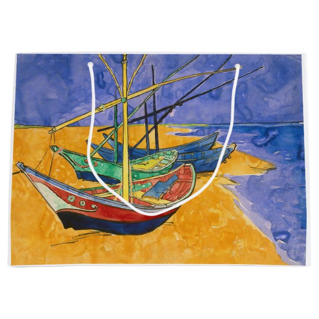 Vincent van Gogh - Fischerboote am Strand Große Geschenktüte (Vorderseite)