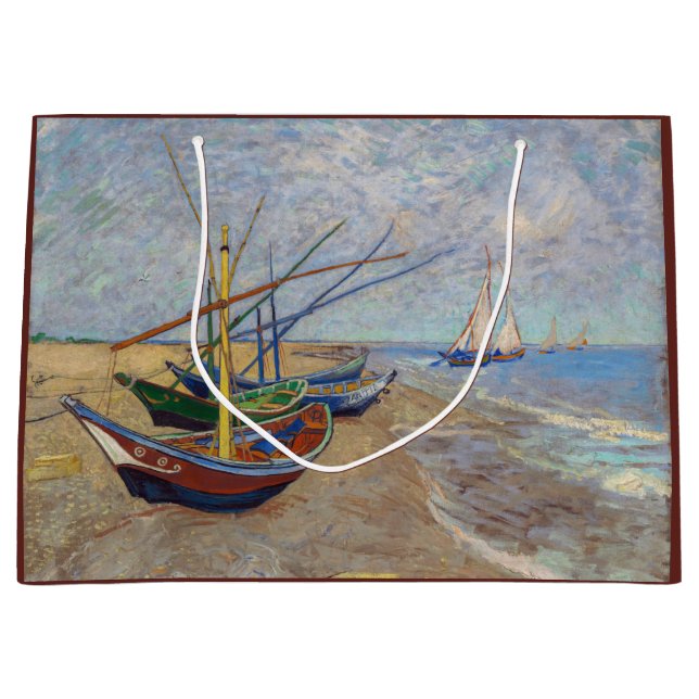 Vincent van Gogh - Fischerboote am Strand Große Geschenktüte (Vorderseite)