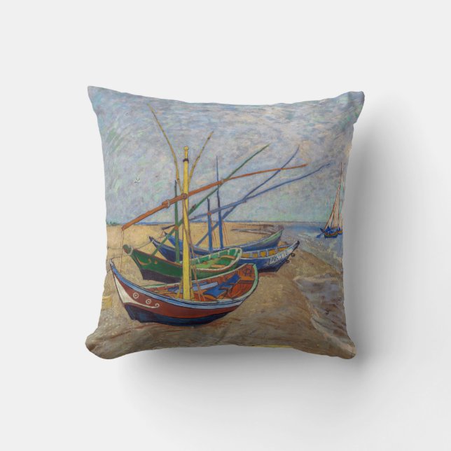 Vincent van Gogh - Fischerboote am Strand Kissen (Vorderseite)