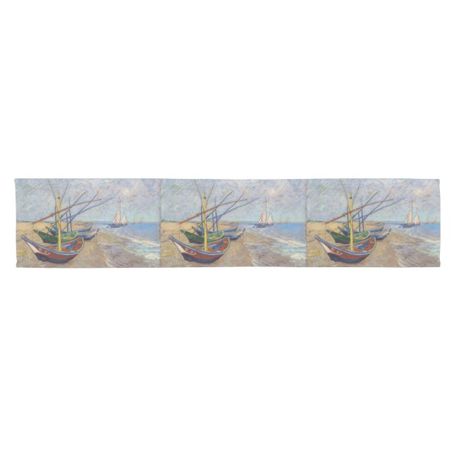 Vincent van Gogh - Fischerboote am Strand Kurzer Tischläufer (Horizontal)