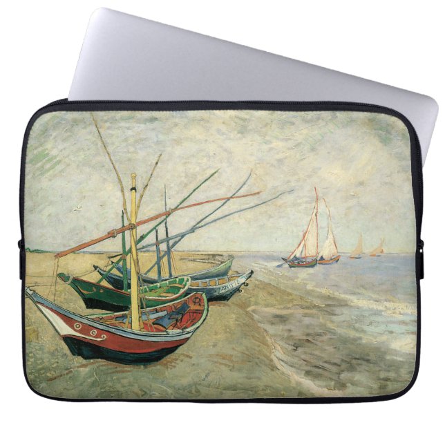 Vincent van Gogh - Fischerboote am Strand Laptopschutzhülle (Vorderseite)