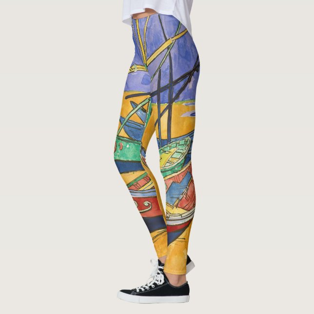 Vincent van Gogh - Fischerboote am Strand Leggings (Links)