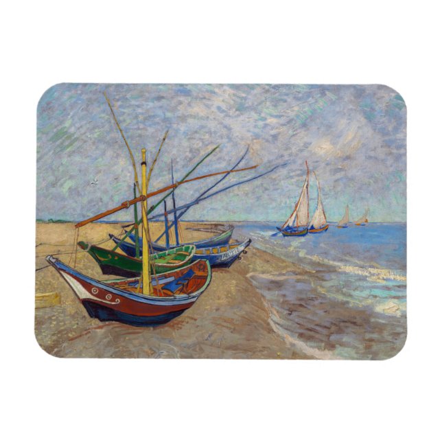 Vincent van Gogh - Fischerboote am Strand Magnet (Horizontal)