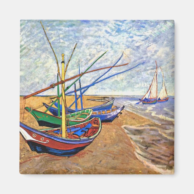 Vincent Van Gogh - Fischerboote am Strand Magnet (Vorne)