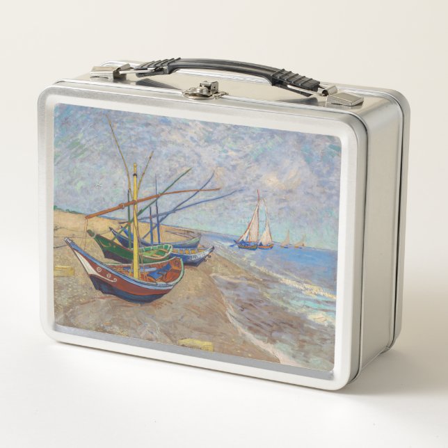 Vincent van Gogh - Fischerboote am Strand Metall Brotdose (Vorderseite)