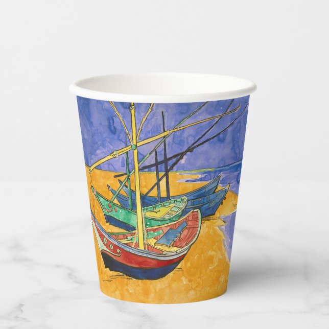 Vincent van Gogh - Fischerboote am Strand Pappbecher (Vorderseite)