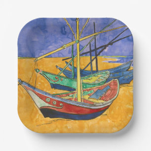 Vincent van Gogh - Fischerboote am Strand Pappteller