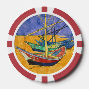 Vincent van Gogh - Fischerboote am Strand Pokerchips