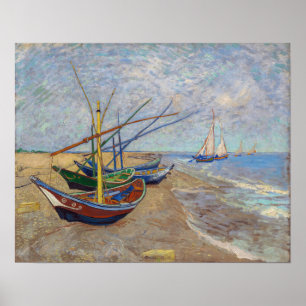 Vincent van Gogh - Fischerboote am Strand Poster