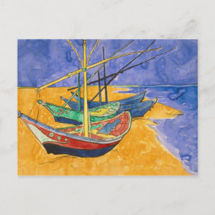 Vincent van Gogh Fischerboote am Strand Postkarte