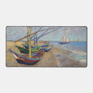 Vincent van Gogh - Fischerboote am Strand Schreibtischunterlage