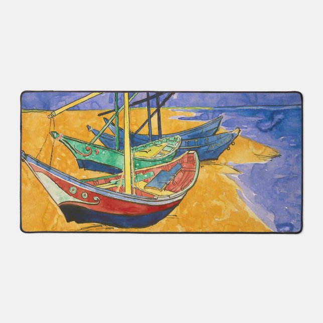Vincent van Gogh - Fischerboote am Strand Schreibtischunterlage (Vorderseite)
