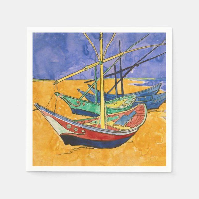 Vincent van Gogh - Fischerboote am Strand Serviette (Vorderseite)