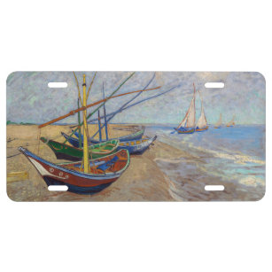 Vincent van Gogh - Fischerboote am Strand US Nummernschild